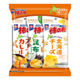 柿の種3種アソート 2袋までネコポス可 (北海道チーズ、うに昆布、スープカレー) 北海道限定