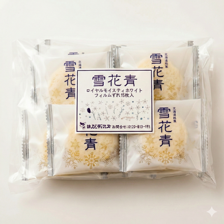 わけあり数量限定！雪花青 ホワイト 15枚入バック（フィルムずれ）アウトレット 訳あり せっかせい 大容量 ホワイトチョコ 2個までネコポス可