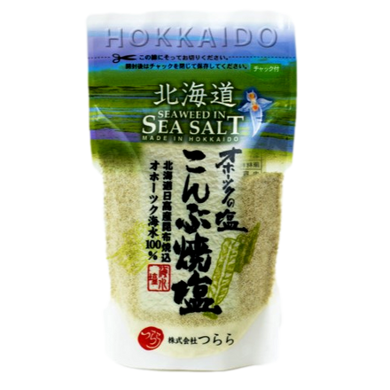 オホーツクの塩 こんぶ焼塩 90g オホーツク海水100％ 北海道日高産昆布焼込 袋入