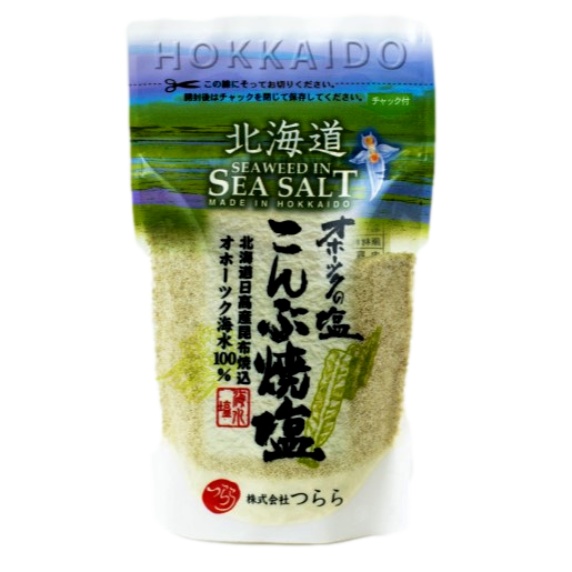 オホーツクの塩 こんぶ焼塩 90g オホーツク海水100％ 北海道日高産昆布焼込 袋入