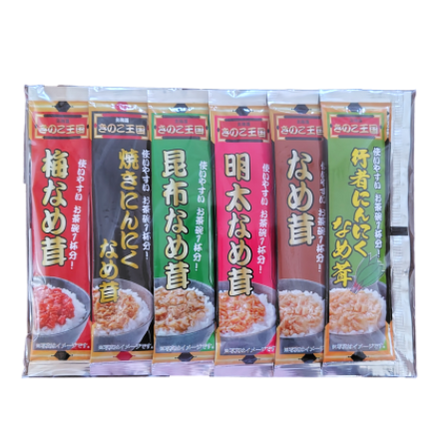 きのこ王国 スティックなめ茸6本セット（梅/明太/昆布/焼きにんにく/行者にんにく/なめ茸）