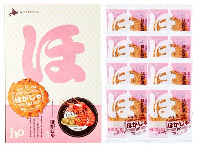 ほがじゃ えび味 2枚入×8袋 北海道福太郎 HOGAJA フリッター せんべい 煎餅 お土産 おみやげ 海老