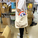 はっぴーショルダートートバッグ（ベージュ）